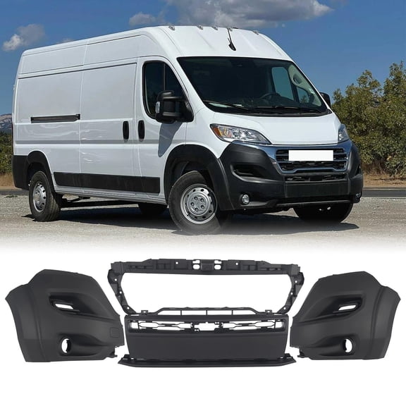 For 2023-2025 Ram Promaster 1500-3500 Front Bumper Left Right Center Cover Set