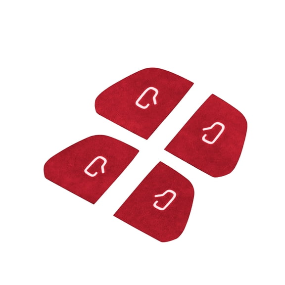 For 2024-2025 Tesla Model 3 Suede Door Open Button Stickers Car Interior Accessories 4pcs, Red