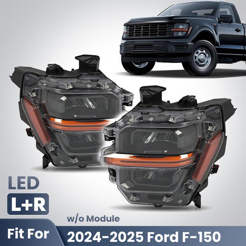 For 2024-2026 Ford F-150 LED Headlight Reflector w/o Module Left+Right Pair
