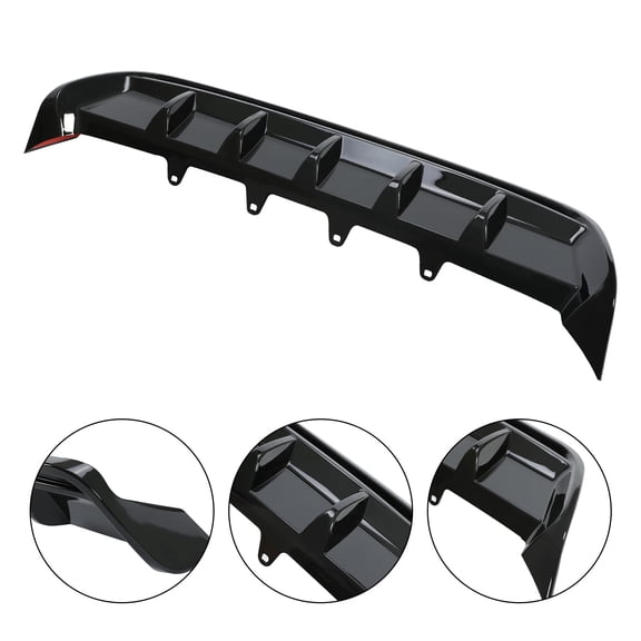 For 2024 Toyota Camry SE / XSE Models, Glossy Black Shark Fin Rear Bumper Diffuser, Aerodynamic Body Kit, Direct OEM Replacement & Easy Installation