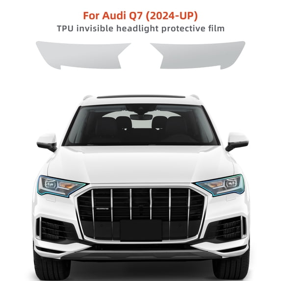 For 2024 - Up Audi Q7 TPU Invisible Car Protection Film Headlight Film Exterior Accessories 2pcs