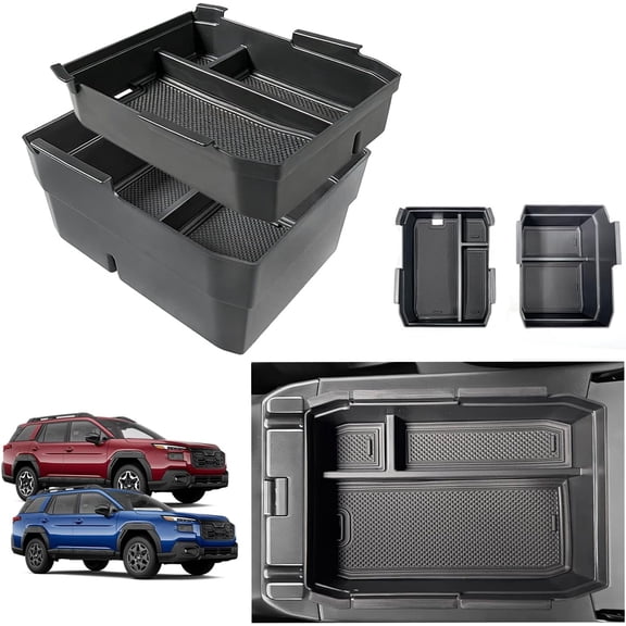 For 2026 Subaru Outback Center Console Organizer Tray Double-Layer Armrest Box
