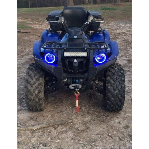 For 2x Blue LED Kawasaki Brute Force Addon Angel Eye Headlamp Headlight Halo Rings
