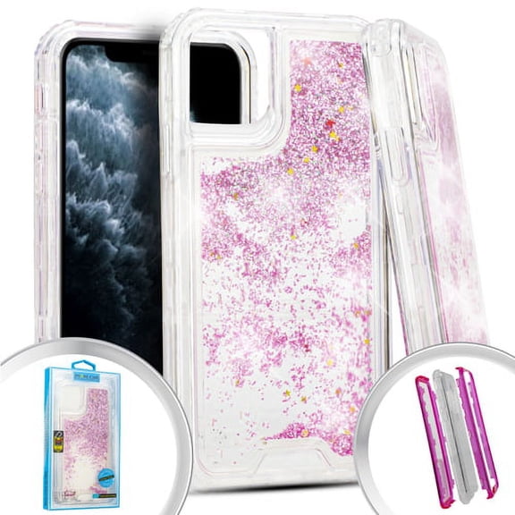 For 3 In 1 For Iphone 11 Pro 5.8 Glitter Motion Rose Gold