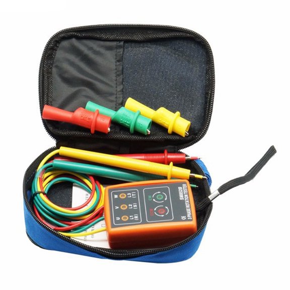 For 3 Phase Sequence Rotation Tester Indicator Detector Meter LED Buzzer with Portable Pouch TD-LED02