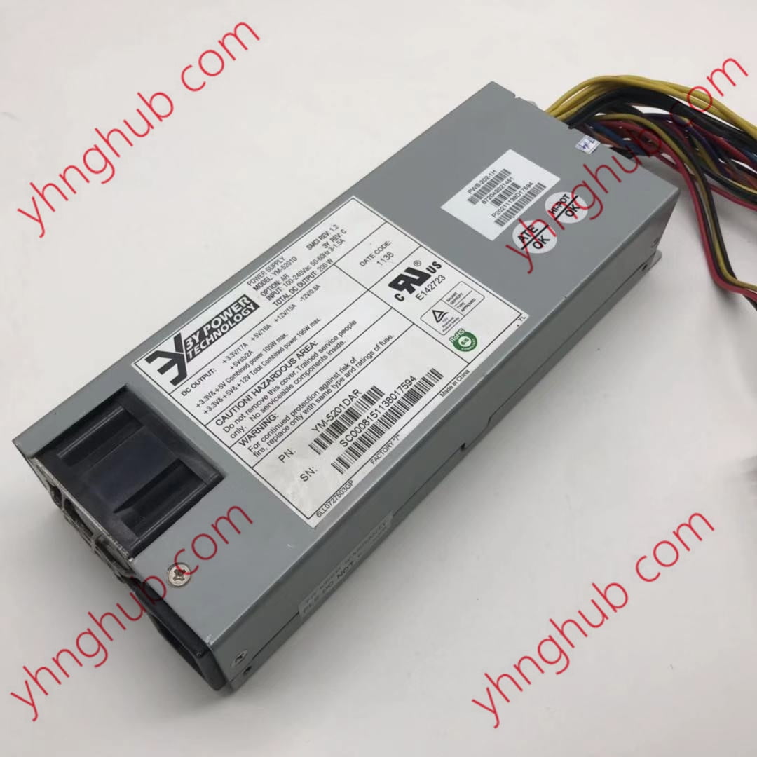 For 3Y Power YM-5201D YM-5201DAR Server Power Supply 200W