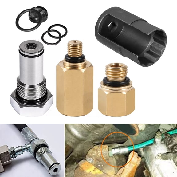 For 6.0L Ford Powerstroke IPR Valve Socket + Air Test Fitting +Fuel Rail Adapter