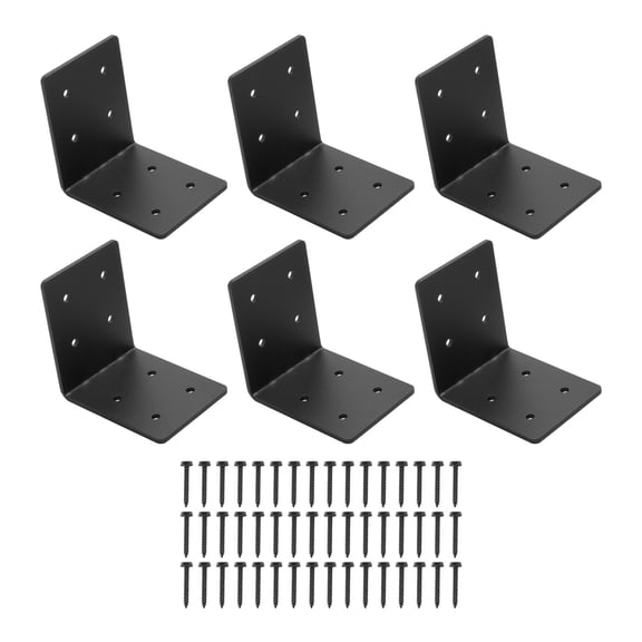 For 6 Pack 4x4x3-1/8 Heavy Duty L Right Angle Bracket Corner Brace Wood Support