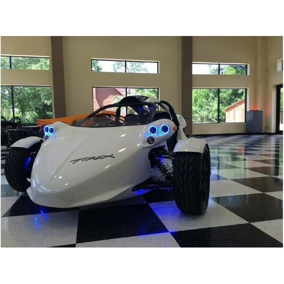 For 6x Blue LED Campagna T-Rex Addon Angel Eye Headlamp Headlight Halo Rings