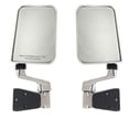 thumbnail image 1 of For 87-02 Wrangler Rear View Door Mirror Manual Chrome Folding Metal SET PAIR, 1 of 5