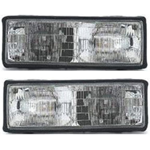 For 87-90 Caprice Headlight Headlamp Head Light with Bracket w/Bulb SET PAIR