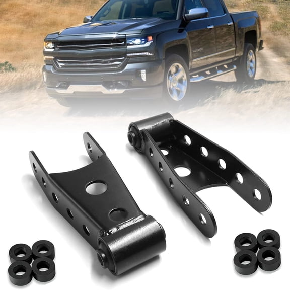 For 88-10 GMC Sierra 1500HD/2500HD/3500HD 2"-3" Rear Lowering Drop Shackle Kit