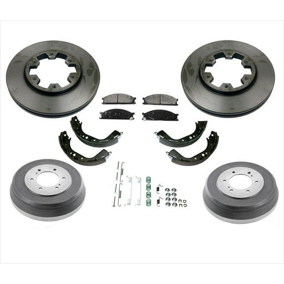 For 89-95 Pathfinder Frt Disc Brake Rotors Pads Brake Drums Brake Shoes Springs