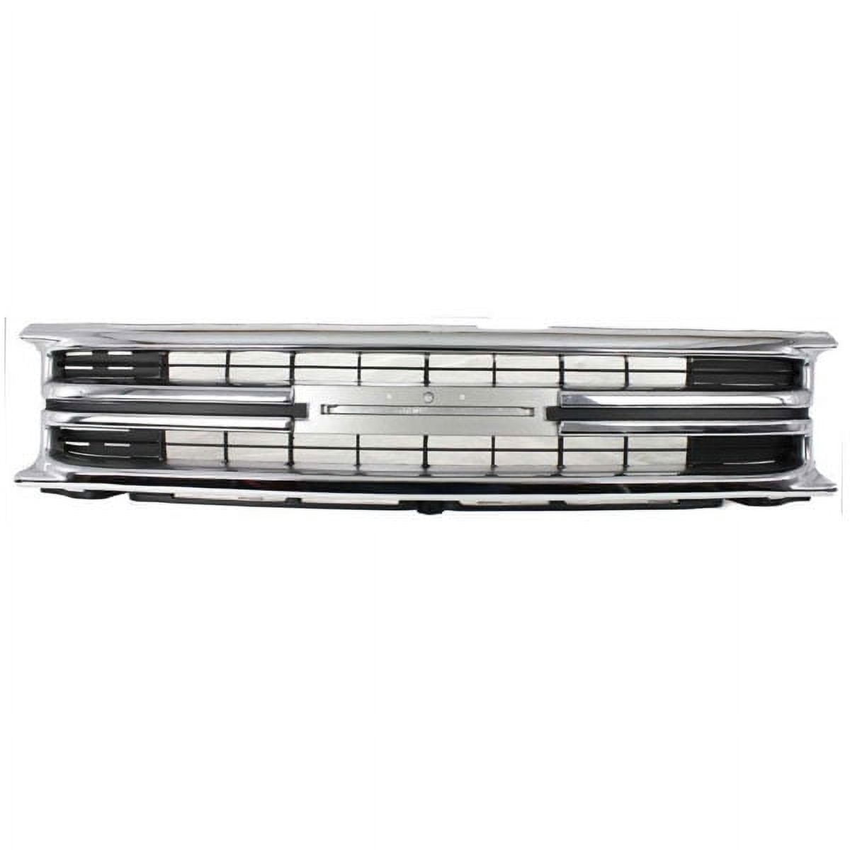 For 89-95 Pickup Truck RWD Front Grill Grille Assembly Chrome Shell Silver/Black