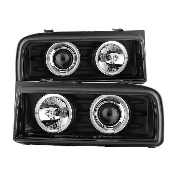 For 90-95 VW Volkswagen Corrado Sonar Halo Projector Headlights (Black) YD-PRO-VCOR90-BK