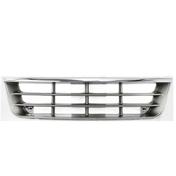 For 92-96 E-Series Econoline Van Front Grille Assembly Chrome/Argent Gray Insert