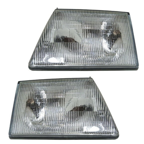 For 92-96 E-Series Econoline Van Headlight Headlamp Head Light w/Bulb PAIR SET