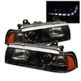 thumbnail image 1 of For 92-98 BMW 328i E36 4dr. Sonar DRL LED Projector Headlights (Black) YD-PRO-BMWE36-4D-DRL-BK, 1 of 2