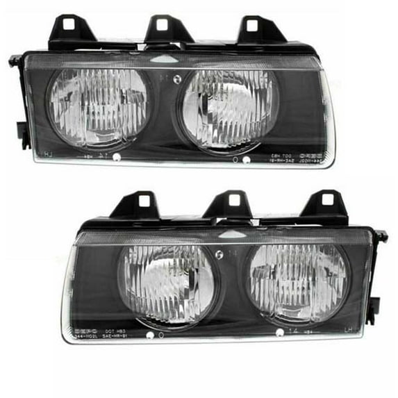 For 92-99 BMW 3-Series Headlight Headlamp Halogen Front Head Light Lamp SET PAIR