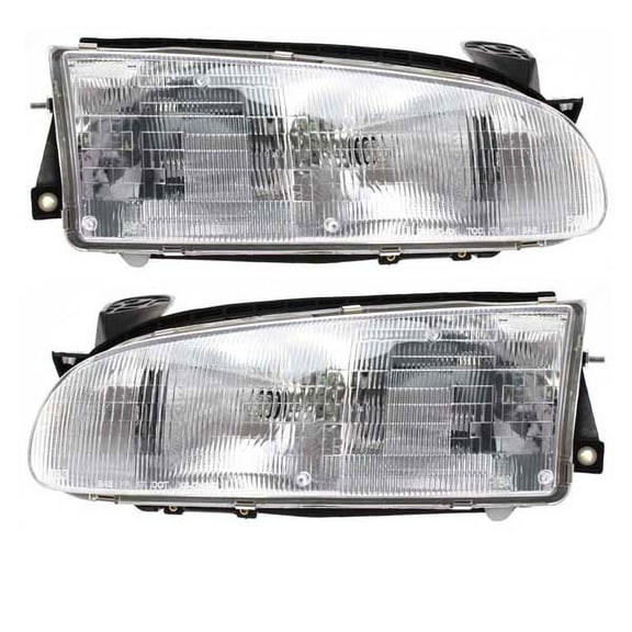 For 93-97 Prizm Headlight Headlamp Front Halogen Head Light Lamp w/Bulb PAIR SET