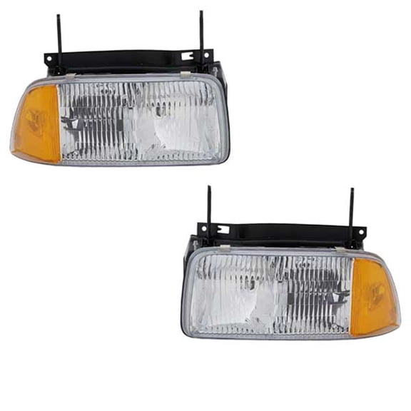 For 94-97 S15 Pickup Truck Front Headlight Headlamp Head Light w/Bulb PAIR SET