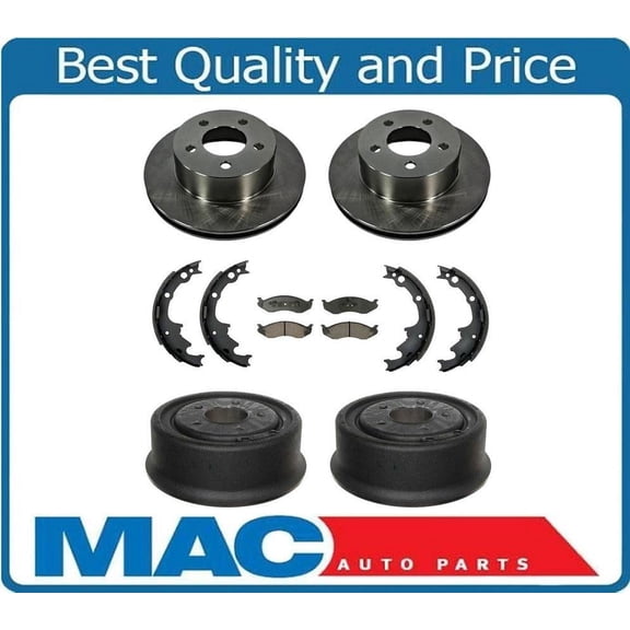 For 94-98 Cherokee Frt Rotors & Rr Drums 9 INCH REAR DRUMS 5115 80002