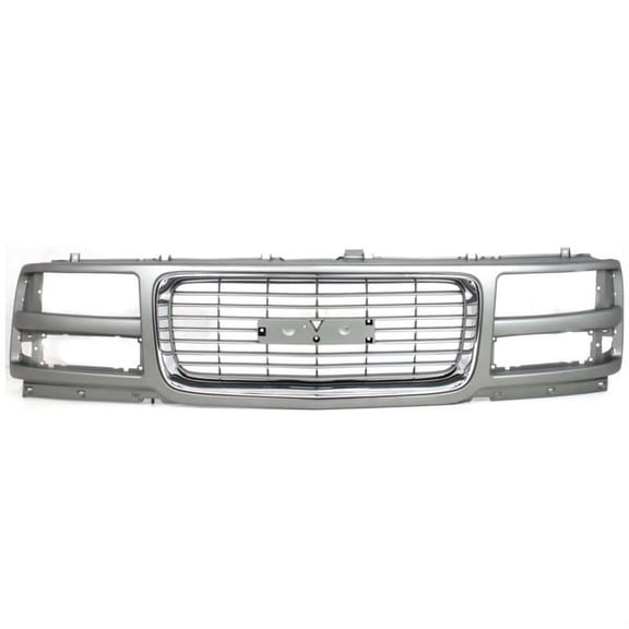 For 96-02 Savana Van Base/SL/SLE Front Grille Assembly Gray with Chrome Molding