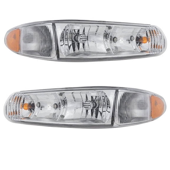 For 97-05 Century Headlight Headlamp Front Halogen Head Light with Bulb PAIR SET