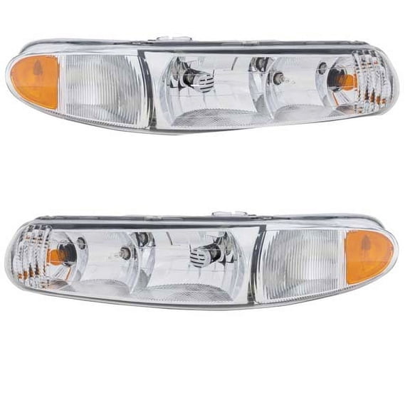 For 97-05 Century Headlight Headlamp Halogen Front Head Light with Bulb PAIR SET