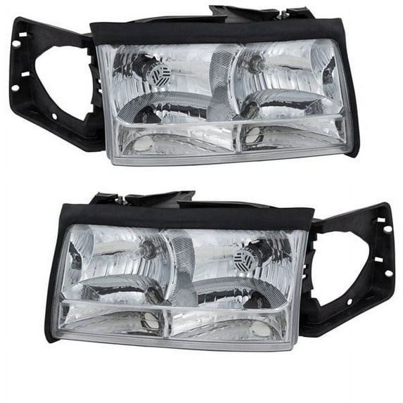 For 97 98 99 Deville Headlight Headlamp Halogen Front Head Light w/Bulb SET PAIR