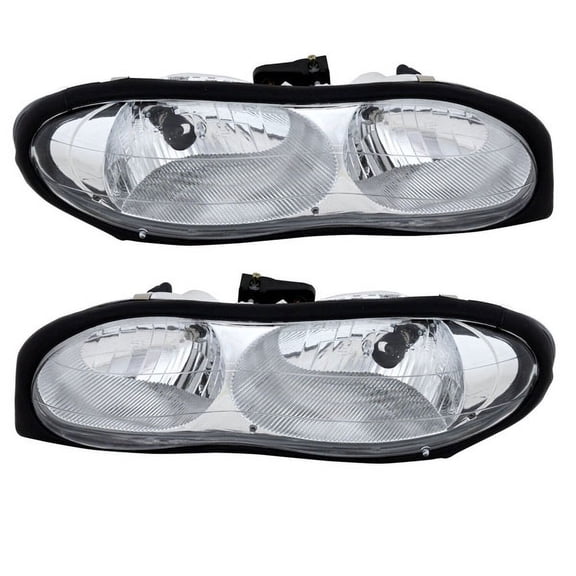 For 98-02 Camaro Base/Z28/SS Headlight Headlamp Head Light Lamp w/Bulb PAIR SET