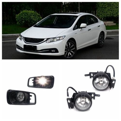 For 99-00 Honda Civic EK EM JDM Clear Bumper Fog Lights Kit + Switch H3 Bulb