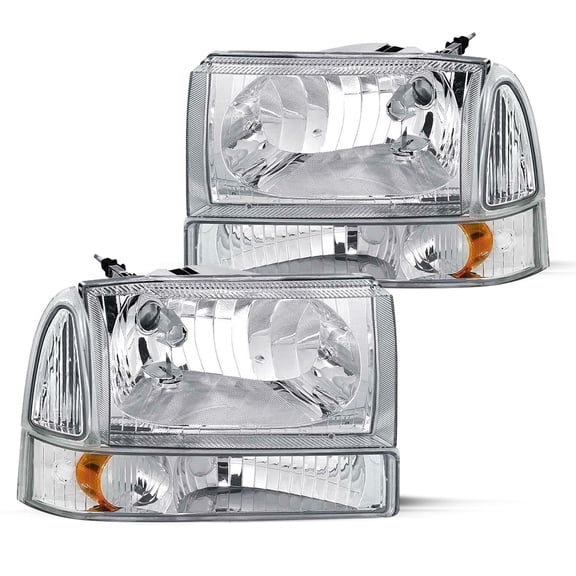 For 99-04 Ford Super Duty F250/350/450/550/ 00-04 Excursion Headlights 4PCS