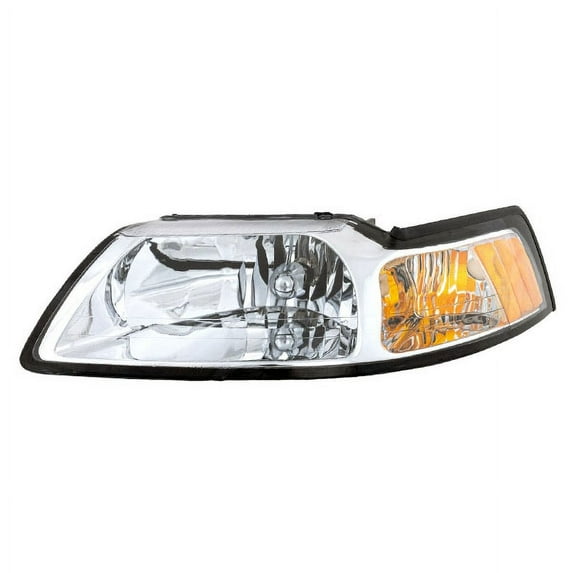 For 99-04 Mustang w/Chrome Bezel Headlight Headlamp Head Light w/Bulb Left Side
