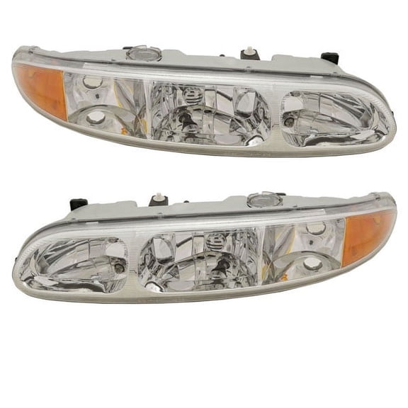 For 99-04 Olds Alero Headlight Headlamp Halogen Head Light Lamp w/Bulb PAIR SET