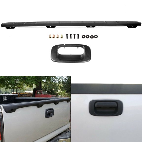 For 99-07 Chevy GMC Silverado Sierra Tailgate Spoiler Cap Top Cover+Handle Bezel