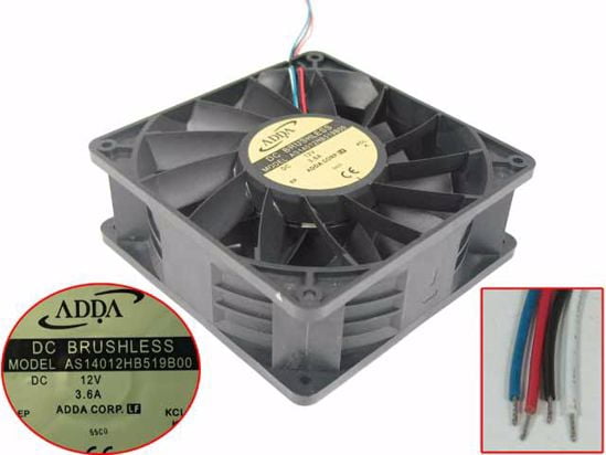 For ADDA AS14012HB519B00 DC 12V 0.36A 140x140x50mm 4-wire Server ...