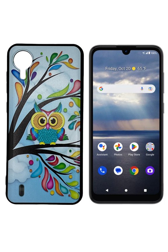 For AT&T Calypso 4 U380AA TPU 1-Piece Flexible Skin Cover Cell Phone Case - Owl
