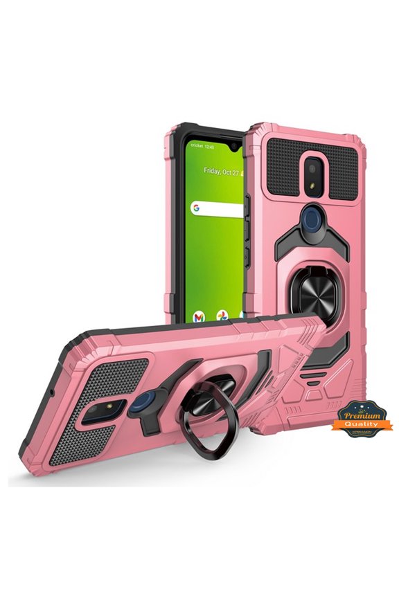 For AT&T Motivate 2 Hybrid Magnetic Car Mount 360 Rotating Ring Kickstand Stand Holder Protective [Military Grade] Phone Case Cover by Xpression [Rose Gold]