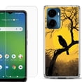 thumbnail image 1 of For AT&T Propel 2 5G Phone Case Cover, Shockproof Bumper Hybrid Case with Tempered Glass Screen Protector, by OneToughShield - Bird Sunset, 1 of 3