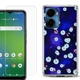 thumbnail image 1 of For AT&T Propel 2 5G Phone Case Cover, Shockproof Bumper Hybrid Case with Tempered Glass Screen Protector, by OneToughShield - Blossom Stars, 1 of 3