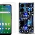 thumbnail image 1 of For AT&T Propel 2 5G Phone Case Cover, Shockproof Bumper Hybrid Case with Tempered Glass Screen Protector, by OneToughShield - Cosmos Circuit, 1 of 3