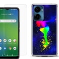 thumbnail image 1 of For AT&T Propel 2 5G Phone Case Cover, Shockproof Bumper Hybrid Case with Tempered Glass Screen Protector, by OneToughShield - Cosmos Dance, 1 of 3