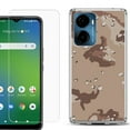 thumbnail image 1 of For AT&T Propel 2 5G Phone Case Cover, Shockproof Bumper Hybrid Case with Tempered Glass Screen Protector, by OneToughShield - Desert Camo, 1 of 3