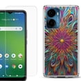 thumbnail image 1 of For AT&T Propel 2 5G Phone Case Cover, Shockproof Bumper Hybrid Case with Tempered Glass Screen Protector, by OneToughShield - Doodle Art, 1 of 3