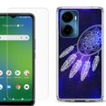 thumbnail image 1 of For AT&T Propel 2 5G Phone Case Cover, Shockproof Bumper Hybrid Case with Tempered Glass Screen Protector, by OneToughShield - Dream Catcher, 1 of 3