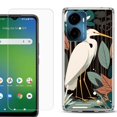 thumbnail image 1 of For AT&T Propel 2 5G Phone Case Cover, Shockproof Bumper Hybrid Case with Tempered Glass Screen Protector, by OneToughShield - Egret, 1 of 3