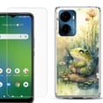 thumbnail image 1 of For AT&T Propel 2 5G Phone Case Cover, Shockproof Bumper Hybrid Case with Tempered Glass Screen Protector, by OneToughShield - Frog, 1 of 3