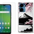 thumbnail image 1 of For AT&T Propel 2 5G Phone Case Cover, Shockproof Bumper Hybrid Case with Tempered Glass Screen Protector, by OneToughShield - Fuji Sakura, 1 of 3