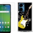 thumbnail image 1 of For AT&T Propel 2 5G Phone Case Cover, Shockproof Bumper Hybrid Case with Tempered Glass Screen Protector, by OneToughShield - Guitar Yellow, 1 of 3